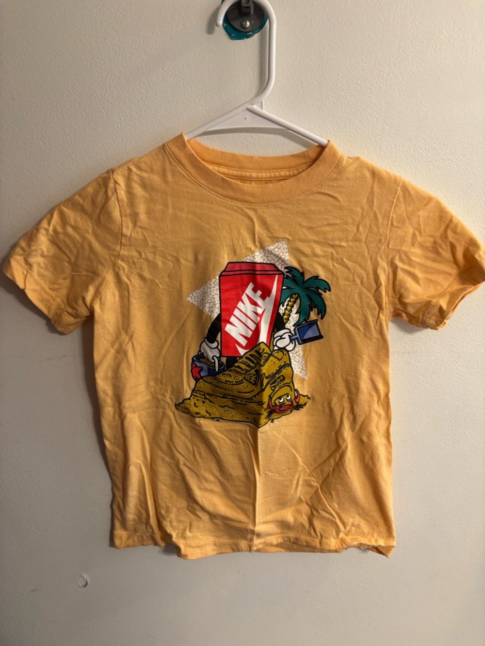 Nike Yellow Graphic Tee with Red Logo